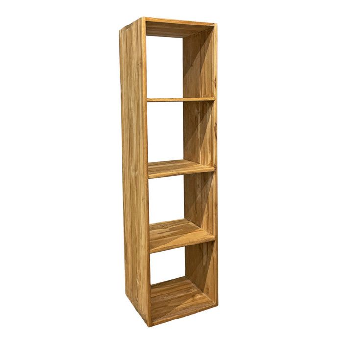 Étagère bibliothèque 141 cm colonne en teck 4 étages – EVELYN Meubletmoi Étagère bibliothèque 141 cm colonne en teck 4 étages – EVELYN Meubletmoi