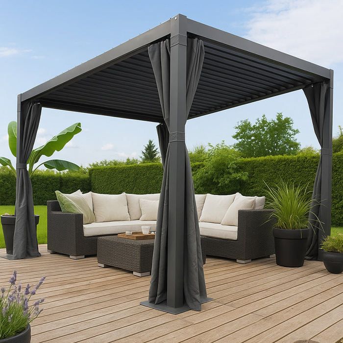 Pergola Persienne Sardegna Gris Anthracite Cdiscount Jardin pergola-persienne-sardegna-gris-anthracite-cdiscount-jardin