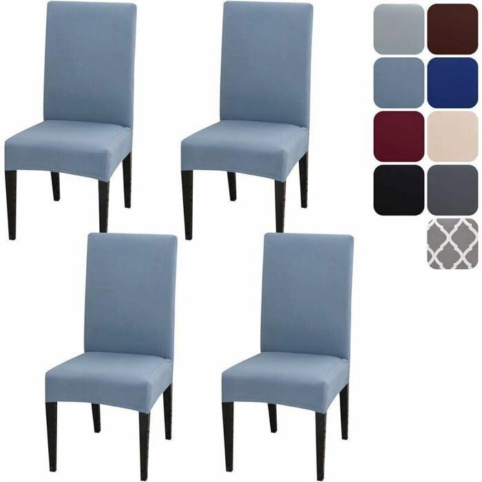 Housse de Chaise Extensible Lot de 4 Couverture Protecteur de Chaise Salle a Manger Universel Amovible Lavable Moderne Durable po