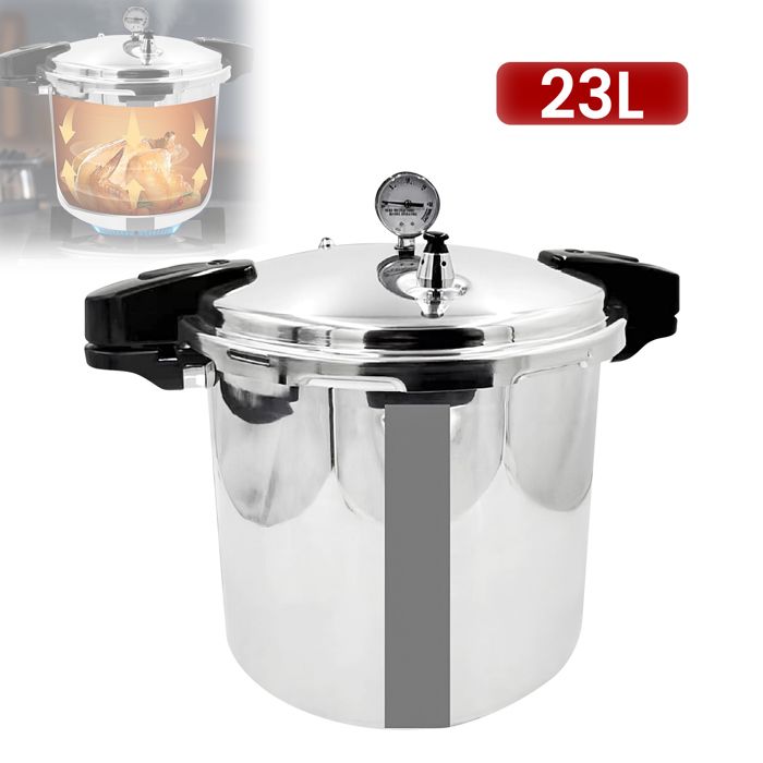 Autocuiseur en Aluminium 23L avec Manomètre 100 Kpa Autocuiseur avec Poignée Anti-brûlure Antidéflagrant Toutes les Cuisinières