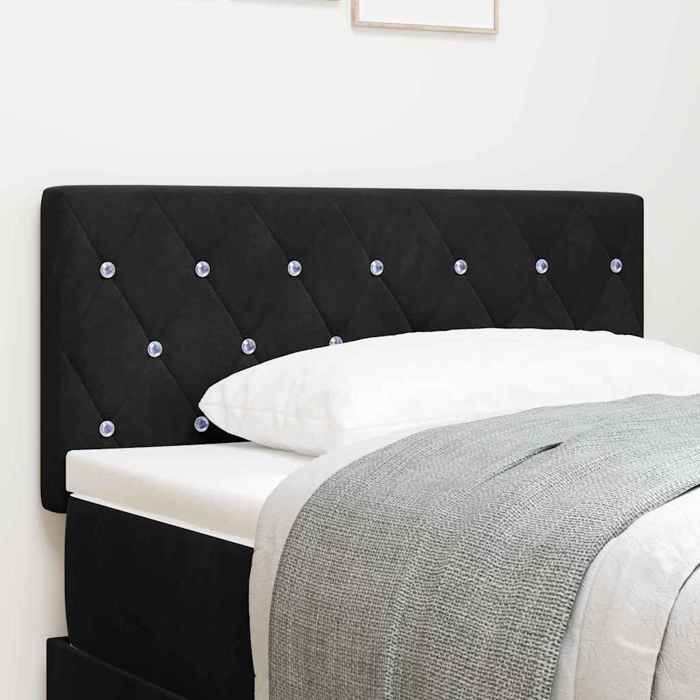 Tête de Lit - vidaXL - LED - Velours Noir - Hauteur Réglable - Design Mural