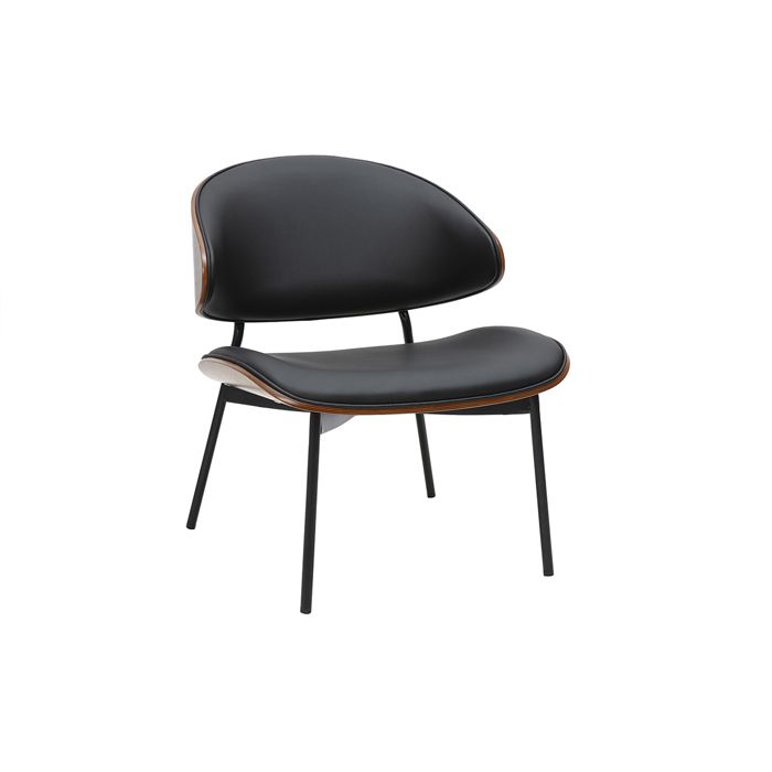 Miliboo - Fauteuil noir bois foncé et métal noir FABULO Miliboo - Fauteuil noir bois foncé et métal noir FABULO