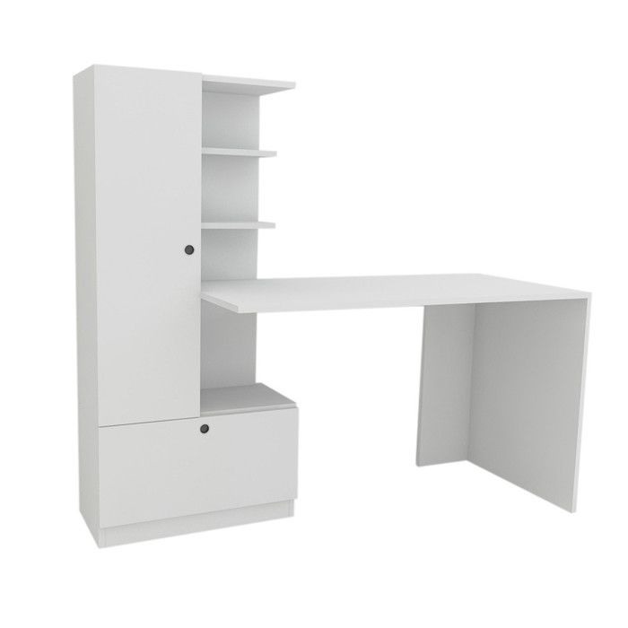 Bureau en bois Domingos - 149 x 61 x 73 cm - Blanc