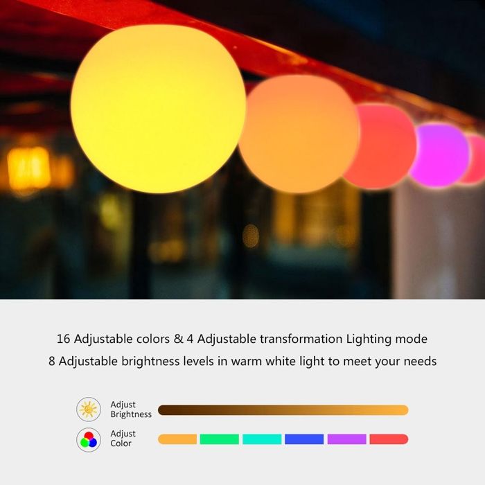 SALALIS Boule lumineuse LED étanche Boule lumineuse LED rechargeable lampe décorative avec télécommande pour jardin lampion