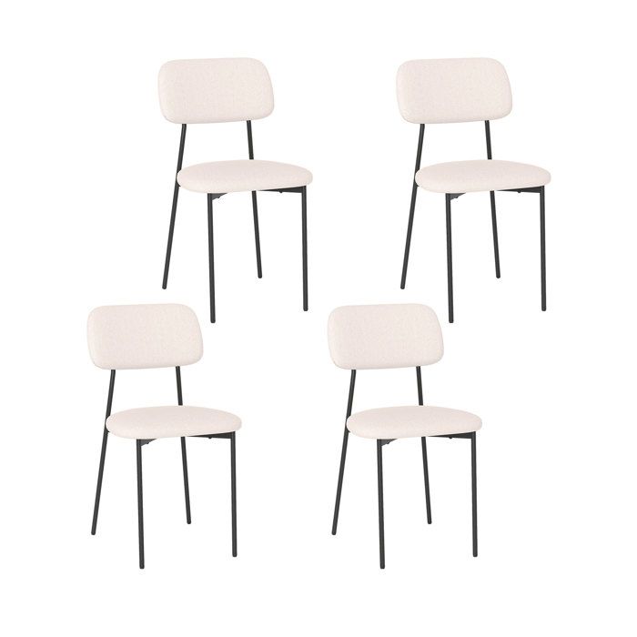 GIANTEX Lot de 4 Chaises de Salle à Manger Rembourrées-Chaise de Cuisine avec Dossier-Cadre en Métal-Charge 150 kg-44x49x78cm- Beige GIANTEX Lot de 4 Chaises de Salle à Manger Rembourrées-Chaise de Cuisine avec Dossier-Cadre en Métal-Charge 150 kg-44x49x78cm- Beige