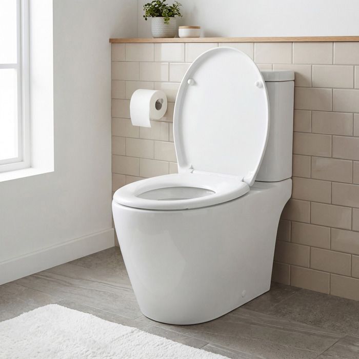 Abattant WC Forme O Clipsable Universel avec Poignée Frein de Chute Uréa-duroplast Capacité 300 kg Blanc