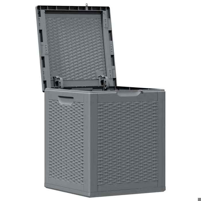 (NEW 2026)COFFRE DE JARDIN SOLOMON Boîte de rangement de jardin - FAFA-TOP - Meuble de jardin - gris PP rotin 90 L 8253621