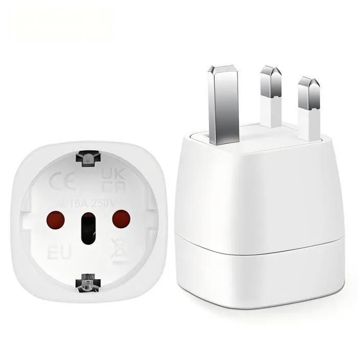 Lot de 2 Adaptateur de Prise Anglaise XJYDNCG Adaptateur de Voyage France vers UK Type G Blanc