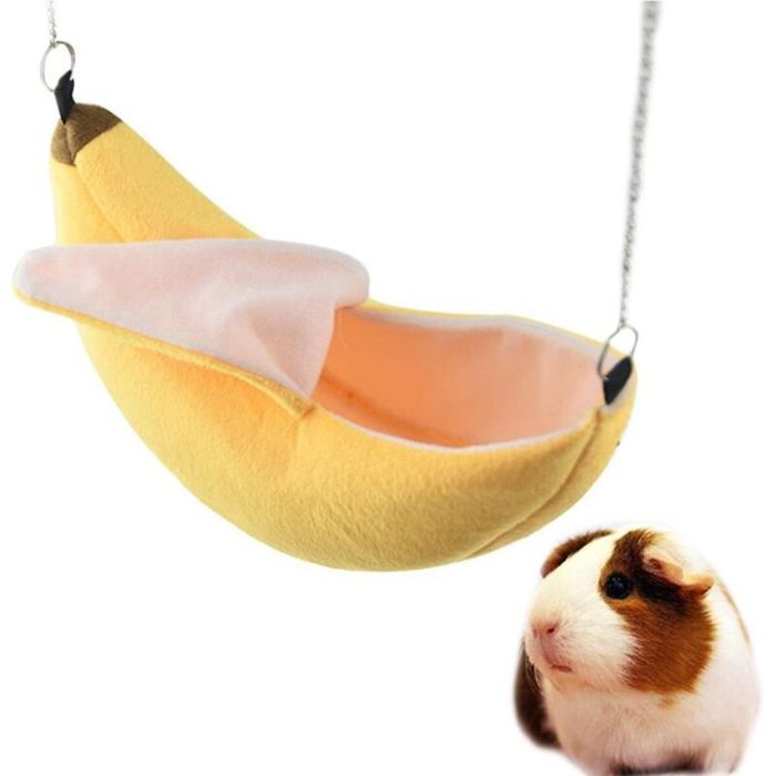 Hamac en forme de maison pour hamster motif banane petits animaux coton