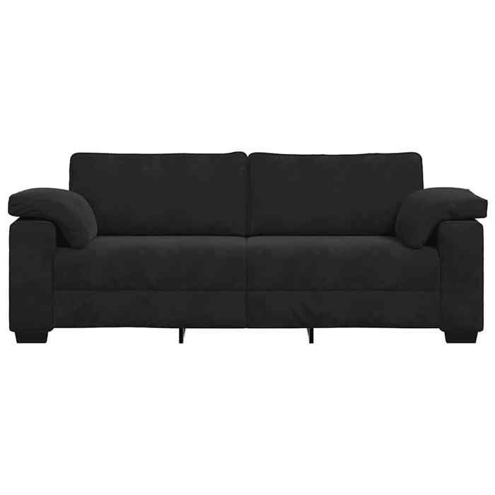 SOFA-Canapé salon - 3 places - (par siège) : 110 kg - noir 220x77x82 cm velours C5151