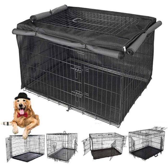 Cage pour chien intérieure 110×73×76cm – Tissu Oxford 420D imperméable et coupe-vent – Protection contre la poussière et le soleil