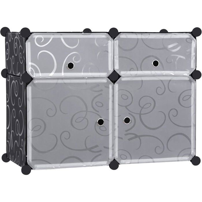 Meuble a casier - meuble a case Eglemtek - 31075G - Meuble de Rangement Noir