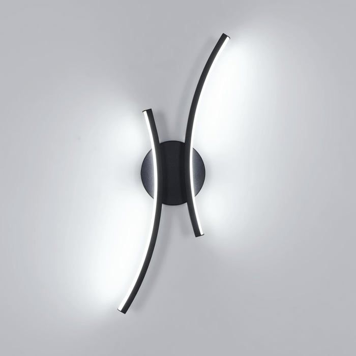 LED Wall Light 20 W 2250 LM Black LED Wall Lamp for Bedroom 44.5 cm Wall Light for Living Room Kitchen