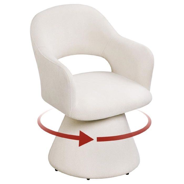 Chaise pivotante de salle à manger - WOLTU - Pivotante 360° - Dossier haut avec accoudoirs - Revêtement en lin - Crème Chaise pivotante de salle à manger - WOLTU - Pivotante 360° - Dossier haut avec accoudoirs - Revêtement en lin - Crème