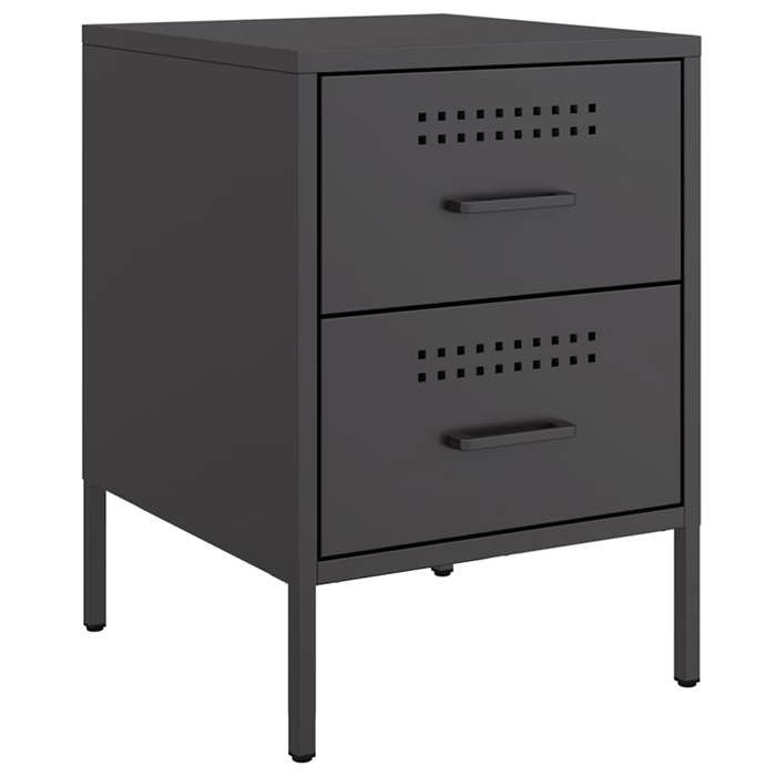 Tables de lit Moderne CHIC 2 pcs Armoires de chevet - Pour chambre - noir 36x39x50 5 cm acier CC1501 Tables de lit Moderne CHIC 2 pcs Armoires de chevet - Pour chambre - noir 36x39x50 5 cm acier CC1501