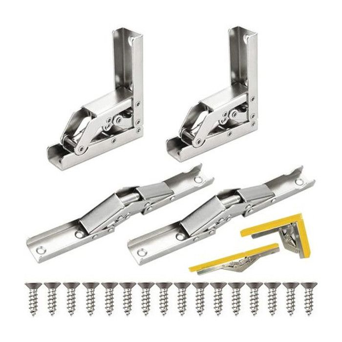 Charnière pour meuble Charnière 90 Degrés 4pcs Charniere Pliante Porte Placard Pliant étagère Charnière à Visser Invisible