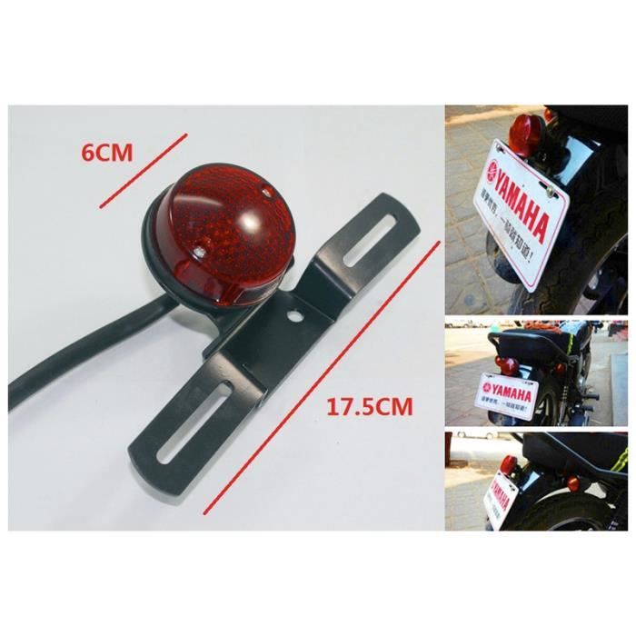 Feu Arrière LED Universel Pour Moto - Stop Et éclairage Plaque - Blanc Ou Fumé - 23 LEDs Rouges, 5 LEDs Blanches