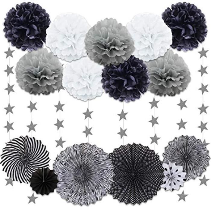Lot De 16 Pompons En Papier De Soie Mutool - Décoration Fête Mariage Anniversaire