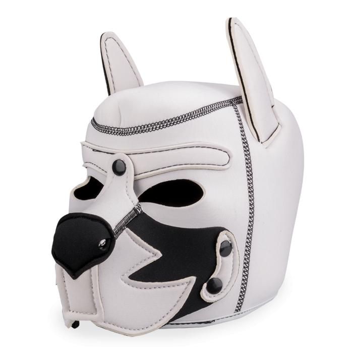 Comparer les prix de Cagoule de chien en néoprène avec moustache Puppy Play Kinky Noir Et Blanc