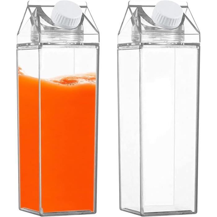 Bouteille D'eau Carrée – 750 Ml – Plate – Sans BPA – Transparente