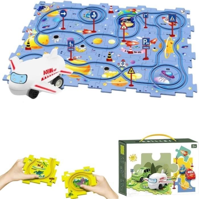 4 voitures course Rail voiture modèle Train piste jouets pour enfants