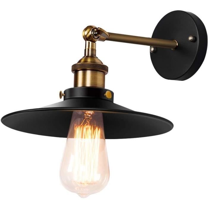 SISVIV Applique Murale Industrielle Vintage Rotation 180° - Lampe Verre Métal E27 Cuisine Salle De Bain