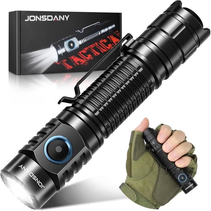 HTWG-Torche Lampe de Poche LED USB Rechargeable Puissante, 20000 Lumens