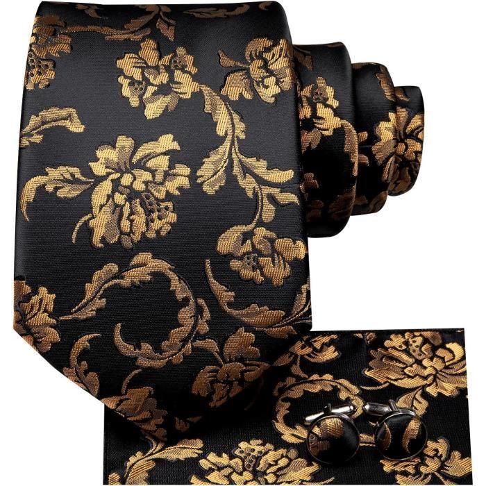 Ensemble Mariage Homme DiBanGu - Cravate Et Mouchoir Soie Cachemire - Avec Boutons De Manchette Et Pince à Cravate