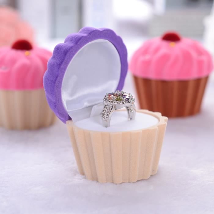 Gateau Mignon Coupe Velours Anneau Boite Boucle D Oreille Pendentif Collier Boite A Bijoux Violet Wtxpp Cdiscount Bijouterie