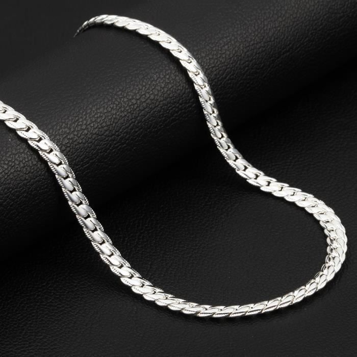 Prix D Une Chaine En Or Chaîne en or blanc 18 carats à la mode pour homme ou femme Collier