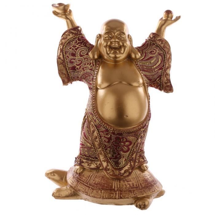 Bleu Debout Happy Bouddha sur socle décoratif Statue Sculpture Ornement Petit