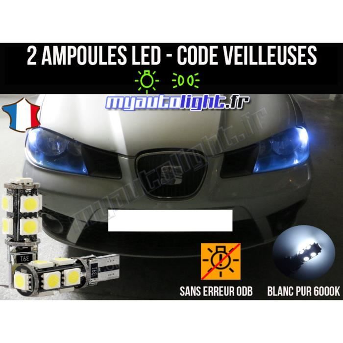 2x SEAT Ibiza Mk5 lumineux LED Blanc XENON SUPERLUX plaque minéralogique ampoules
