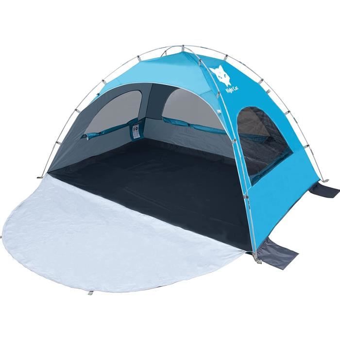Tente De Plage Anti-UV Pour 3 Personnes – Dôme Pliable Et Imperméable, Installation Rapide Pour Camping, Randonnée Et Voyage D'Été