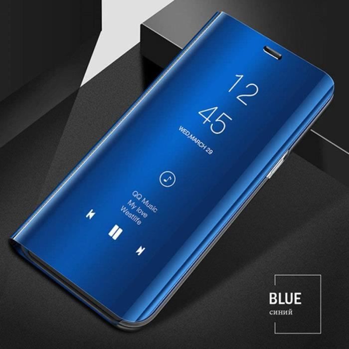 Coque étui Miroir Pour Xiaomi Redmi 9 - Housse à Rabat Avec Fonction Veille Intelligente - Protection 360° (Violet) - 13