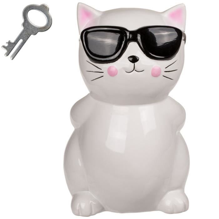 Tirelire Chat Avec Lunettes Cm Cdiscount Maison