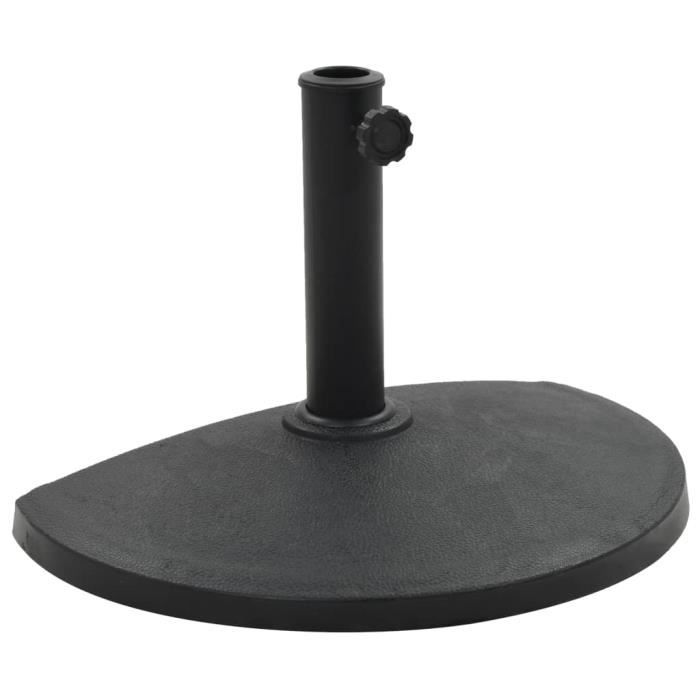 1926 Socle demi-rond de parasol Base-Pied de Parasol Base de Parasol - Support pour parasol -Polyrésine 9 kg Noir