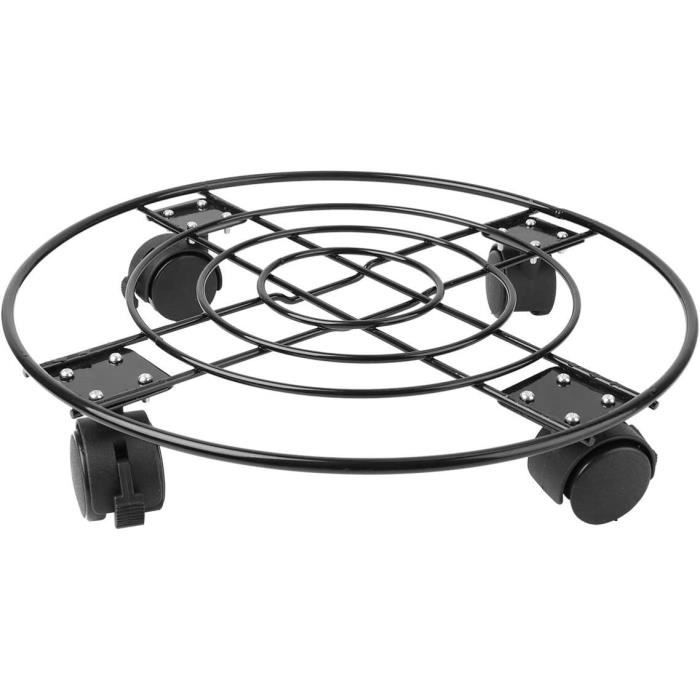 Supports De Plantes à Roulettes Noir 33 Cm - Lot De 4 - Capacité 40 Kg Each Intérieur/Extérieur