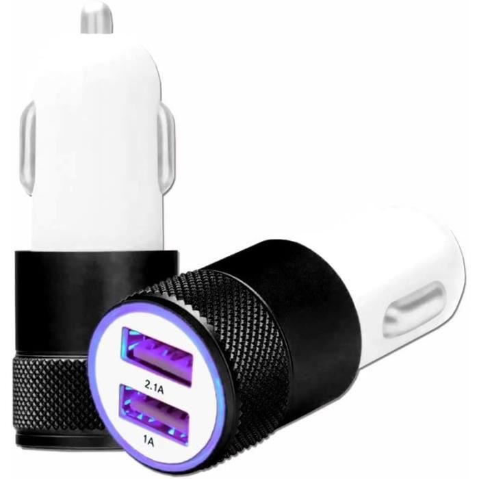 4 ports USB Chargeur voiture Mini voiture rapide chargeur de téléphone  Chargeur adaptateur Black - Cdiscount Téléphonie