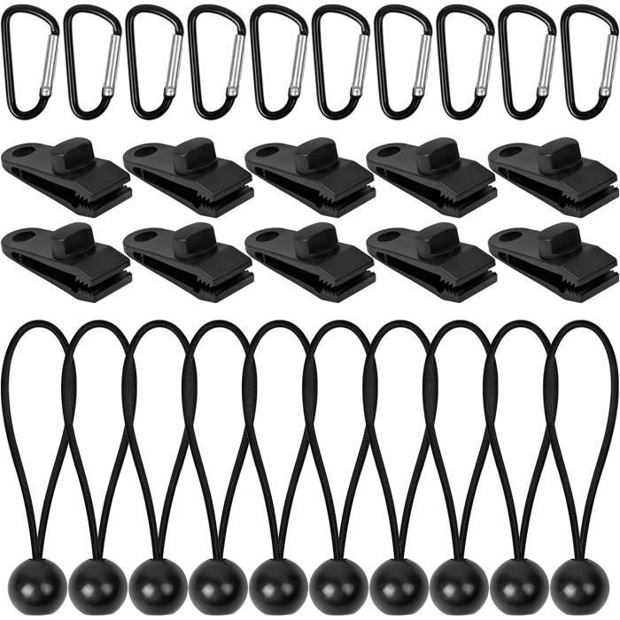 10 PCS Clips de Bâche Noir Pinces pour Bache Reutilisable Robuste Clip