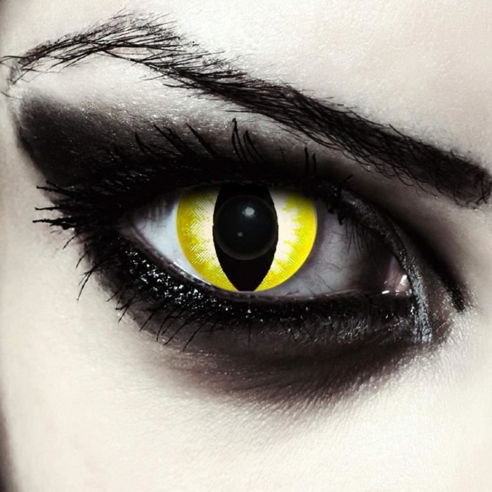 Lentilles De Couleur Jaune Sans Correction Oeil De Chat Costume Recipient Gratuit Pour D Halloween Ou Carnaval Yellow Dragon48 Achat Vente Lentilles De Contact Soldes Sur Cdiscount