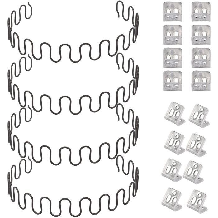 carkio ressorts de rechange pour canapé 4 pièces 50,8 cm avec 16 clips en s, 4,0 fils de diamètre kit de réparation de ressor
