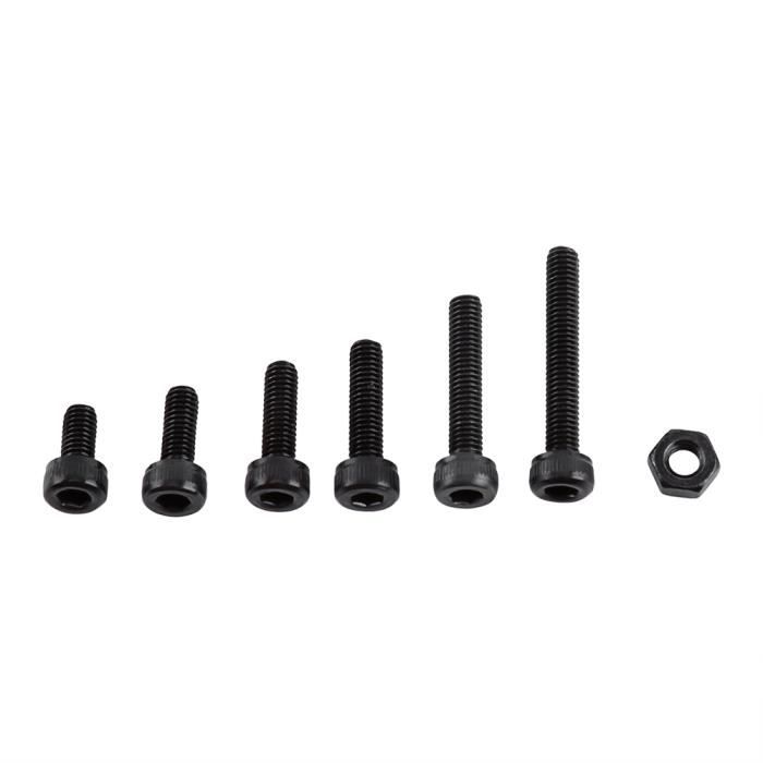 Lot De 20 Vis à Tête Bombée Hexagonale Acier Allié 10.9 - 3/16"-24x1/2" - Noir - Pour Bricolage/mécanique