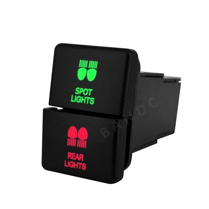 Interrupteur Poussoir LED Vert Pour Barre Lumineuse Toyota FJ Cruiser 4Runner