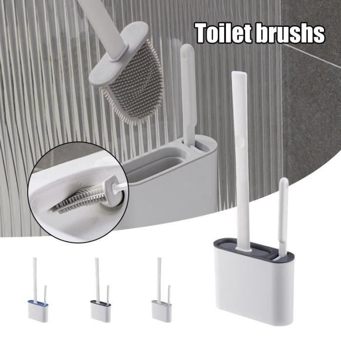 Brosse toilette avec support et ensemble de piston support brosse WC  silicone souple nettoyage pour salle de bain - Cdiscount Bricolage