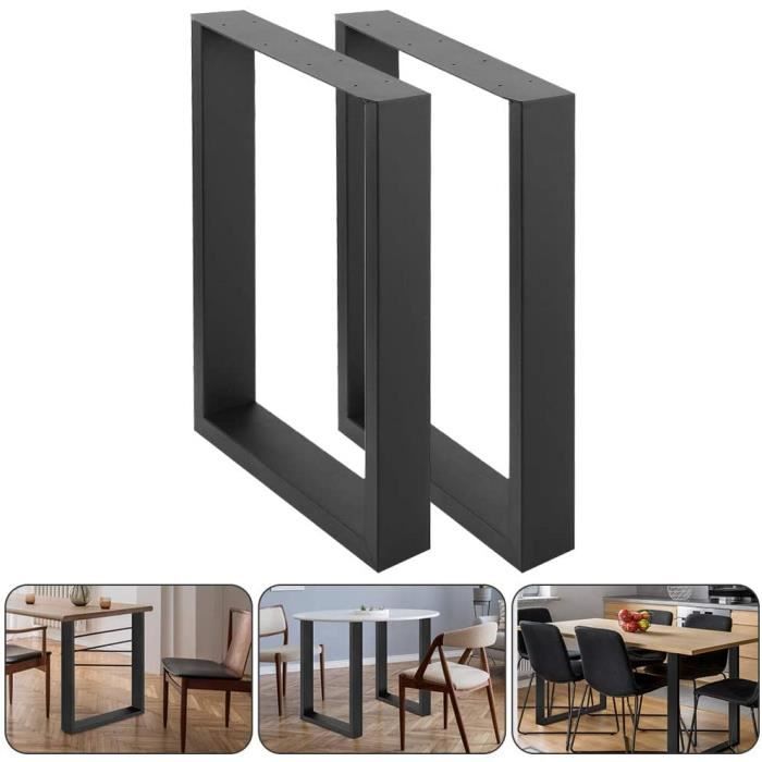 Wiltec – Pieds de table en X 600 x 40 x 720 mm – Acier noir avec revêtement poudre – Support robuste pour bureau et salle à manger