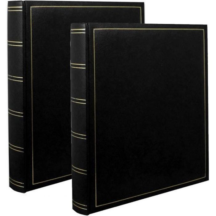 Lot 2 albums photo jumbo premium traditionnel 500 photos 10x15 Noir 33 x 29,5 x 5 cm