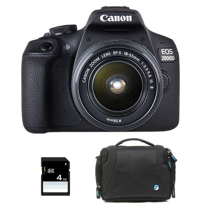 CANON EOS 2000D + EF-S 18-55 mm f/3.5-5.6 IS II GARANTI 3 ans + Sac + Carte SD 4Go