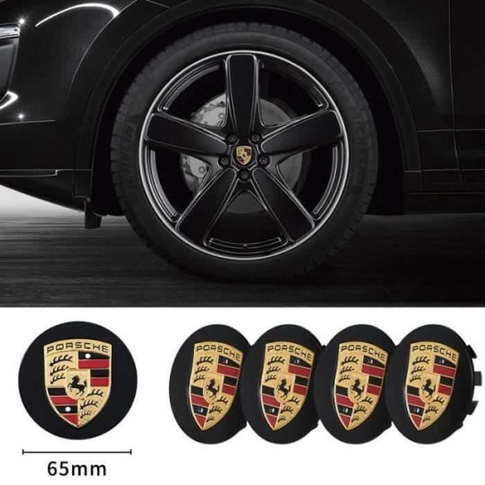 4 x caches moyeux Porsche Macan 65mm noir centre roue logo