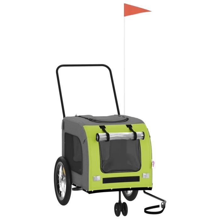 Remorque de vélo pour animaux de compagnie vert et gris Dilwe980445