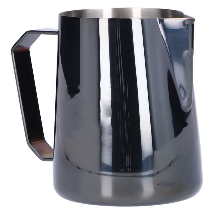 Pichet à Lait Inox 600ml Avec Couvercle | Mousseur à Café Anti-Goutte | Pour Latte Et Cappuccino Maison